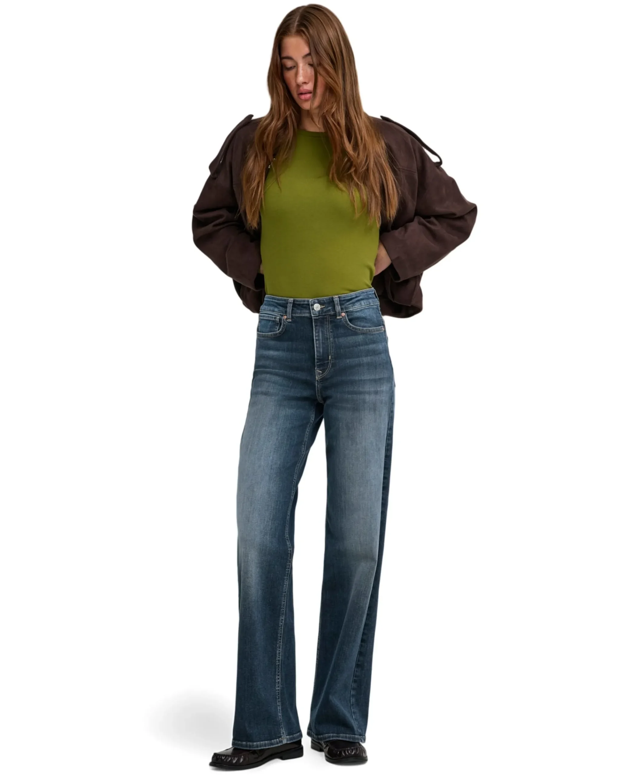 ONLMADISON BLUSH HW WIDE DNM DOT529 dames jeans blauw