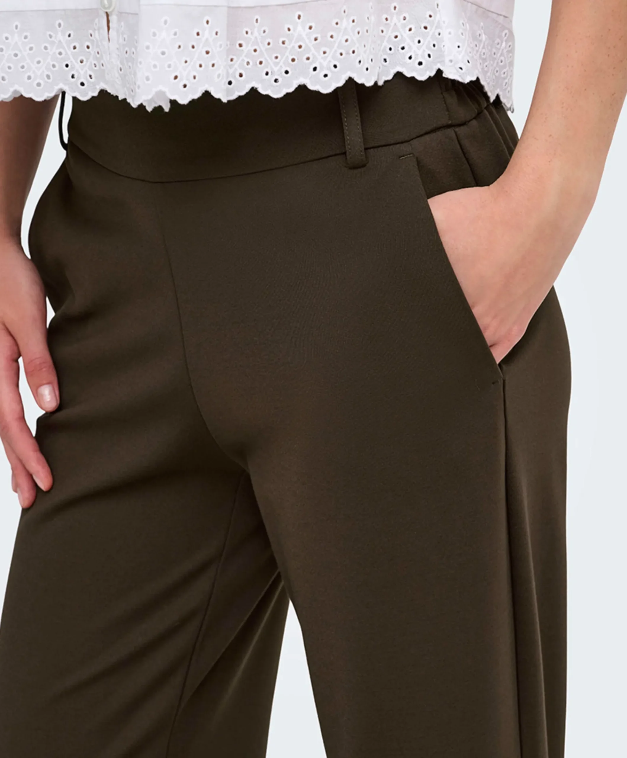 ONLPOPTRASH LIFE MW STRAIGHT dames broek bruin
