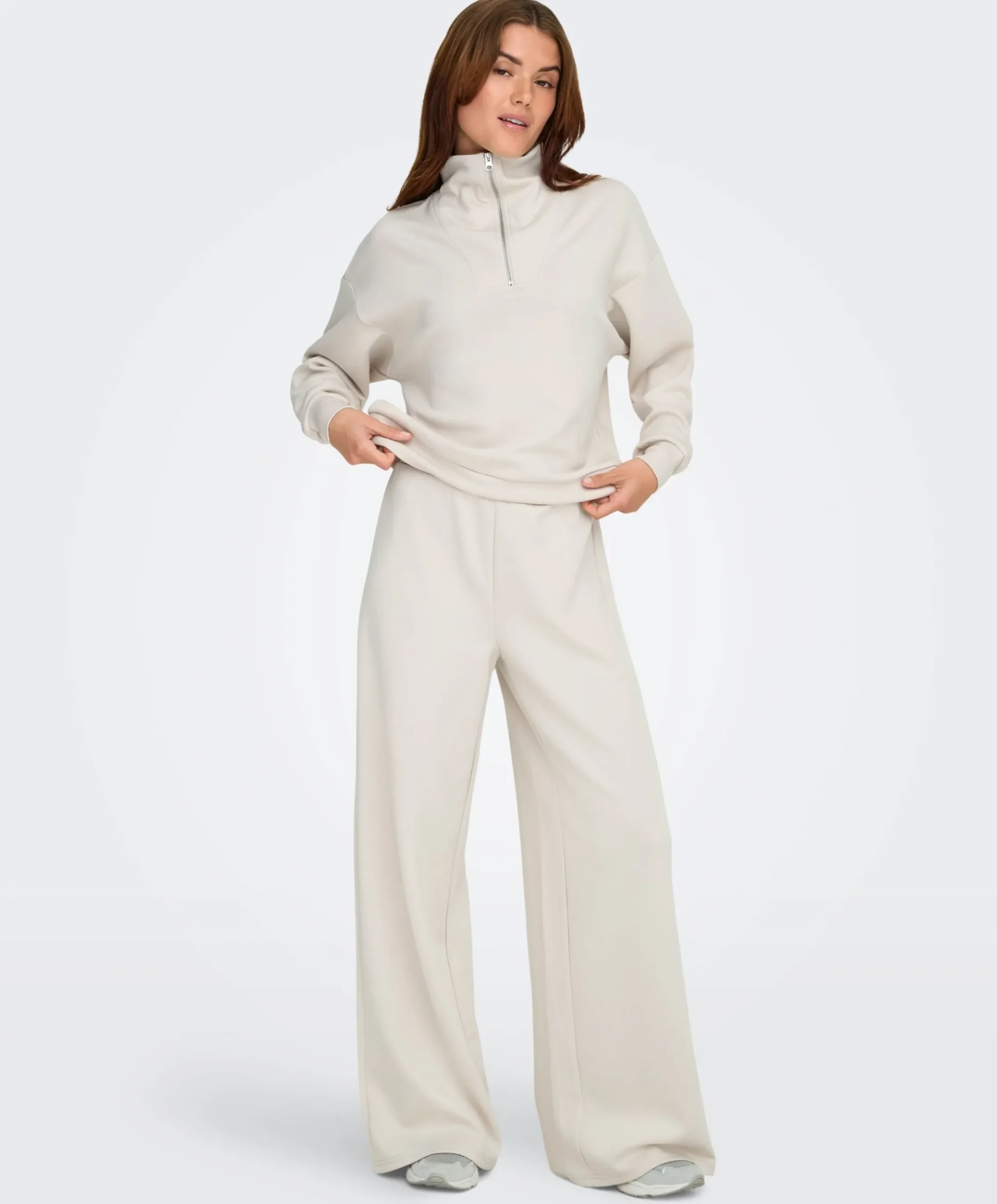 ONPLOUNGE LIFE HW WIDE SWT PNT NOOS broek beige