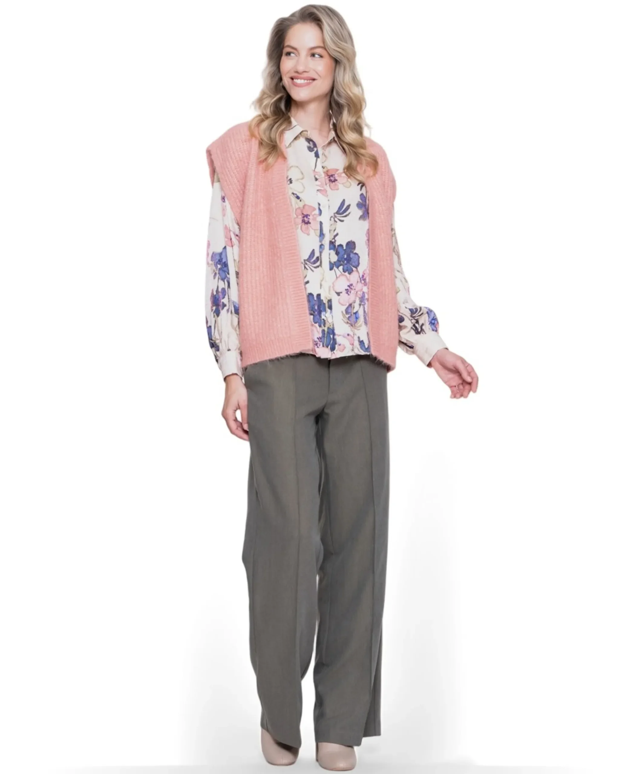 Pants fancy waistband dames broek groen