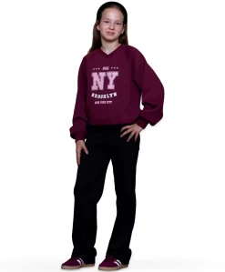 Pants punta elastic waist meisjes broek zwart