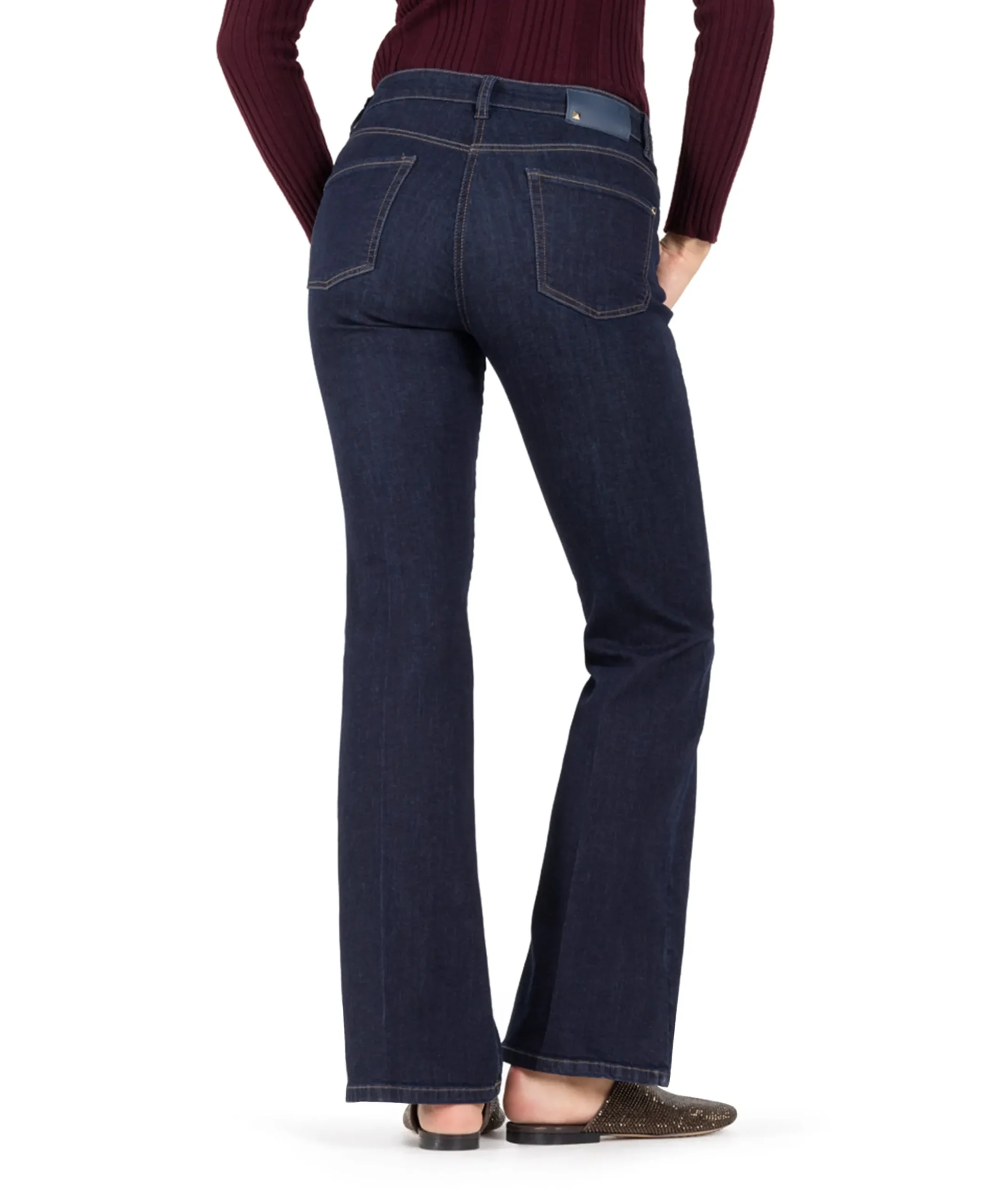 Paris flared dames jeans blauw