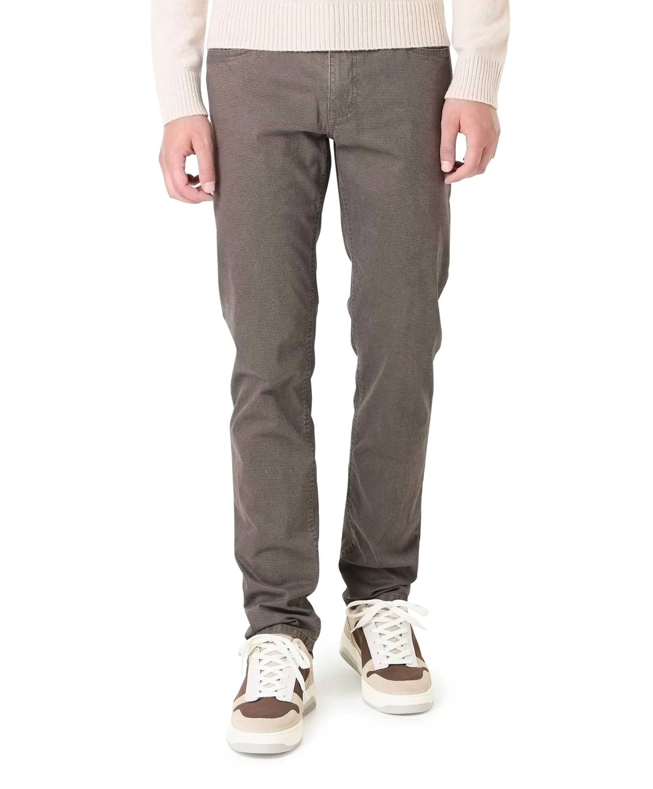 5-Pocket Modern Fit heren broek bruin