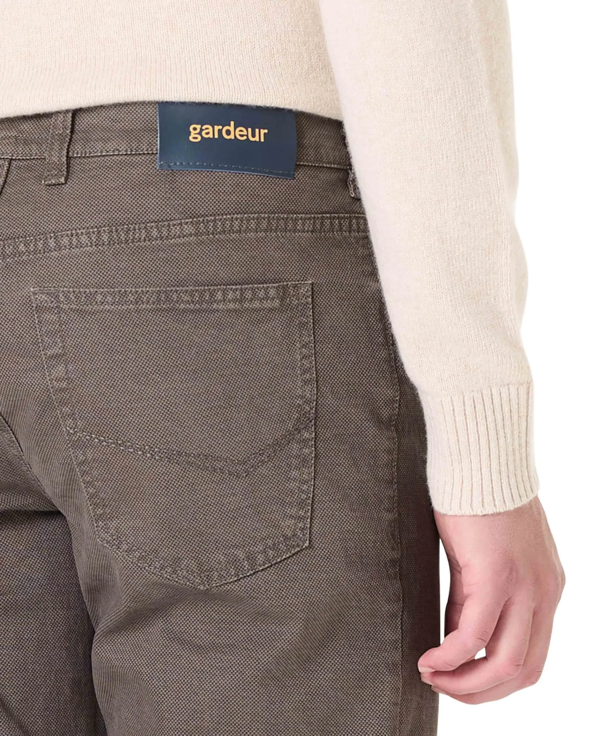 5-Pocket Modern Fit heren broek bruin