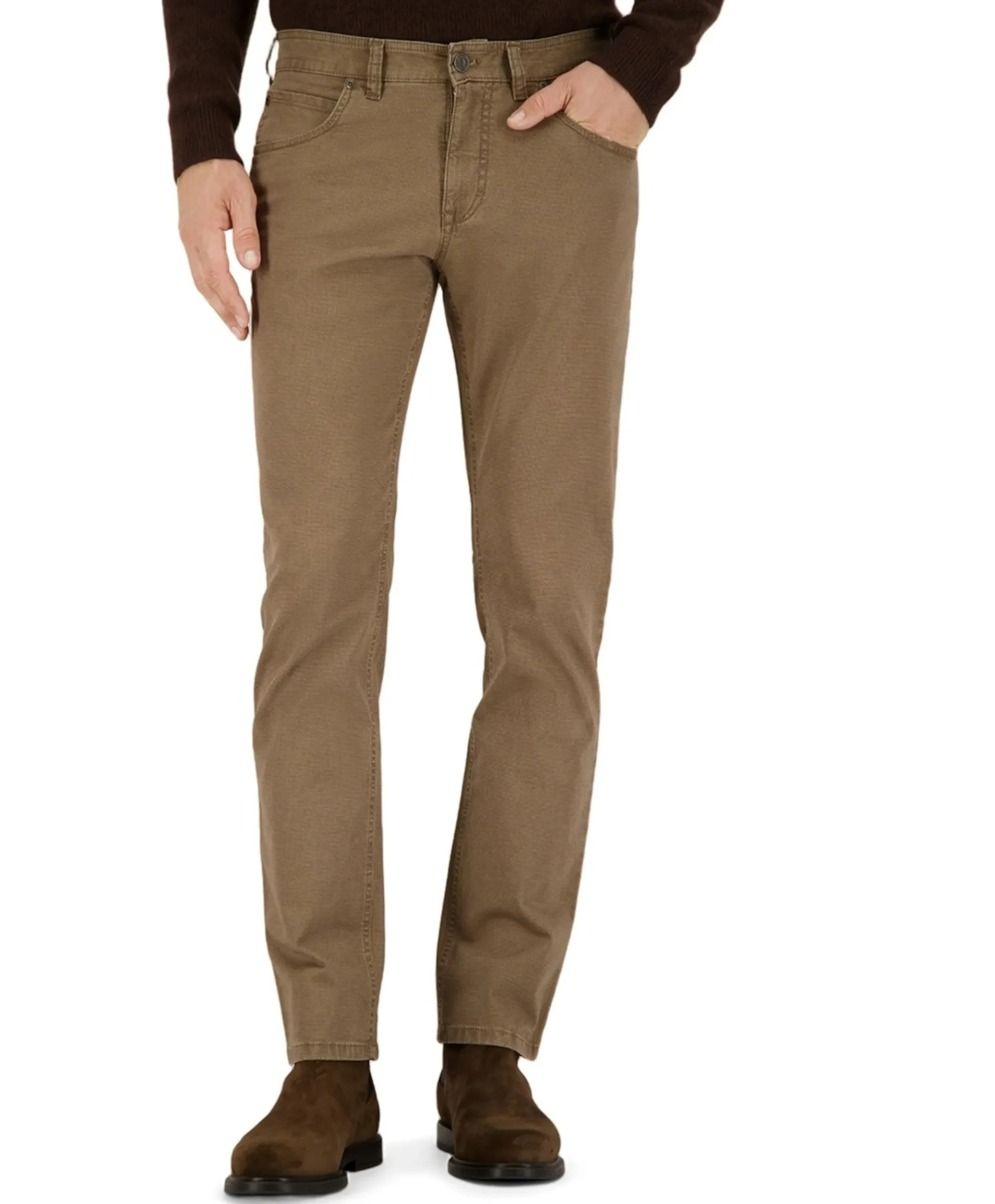 5-Pocket Modern Fit heren broek beige