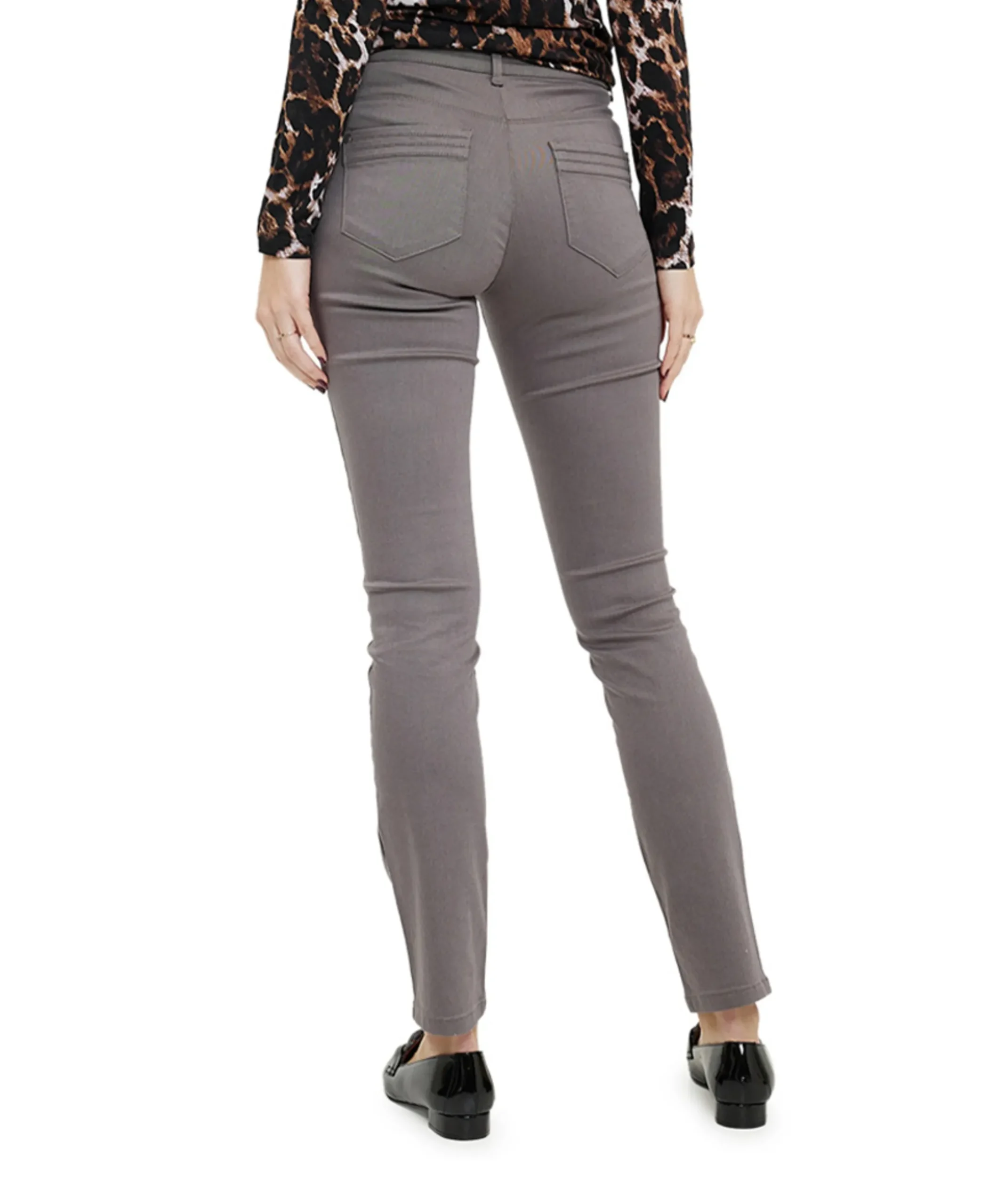 5 Pocket Super Stretch Lang dames broek grijs