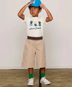Poplin woven jongens korte broek bruin