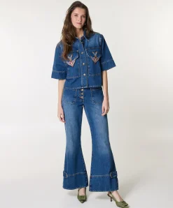 Porcelain Birds dames jeans blauw