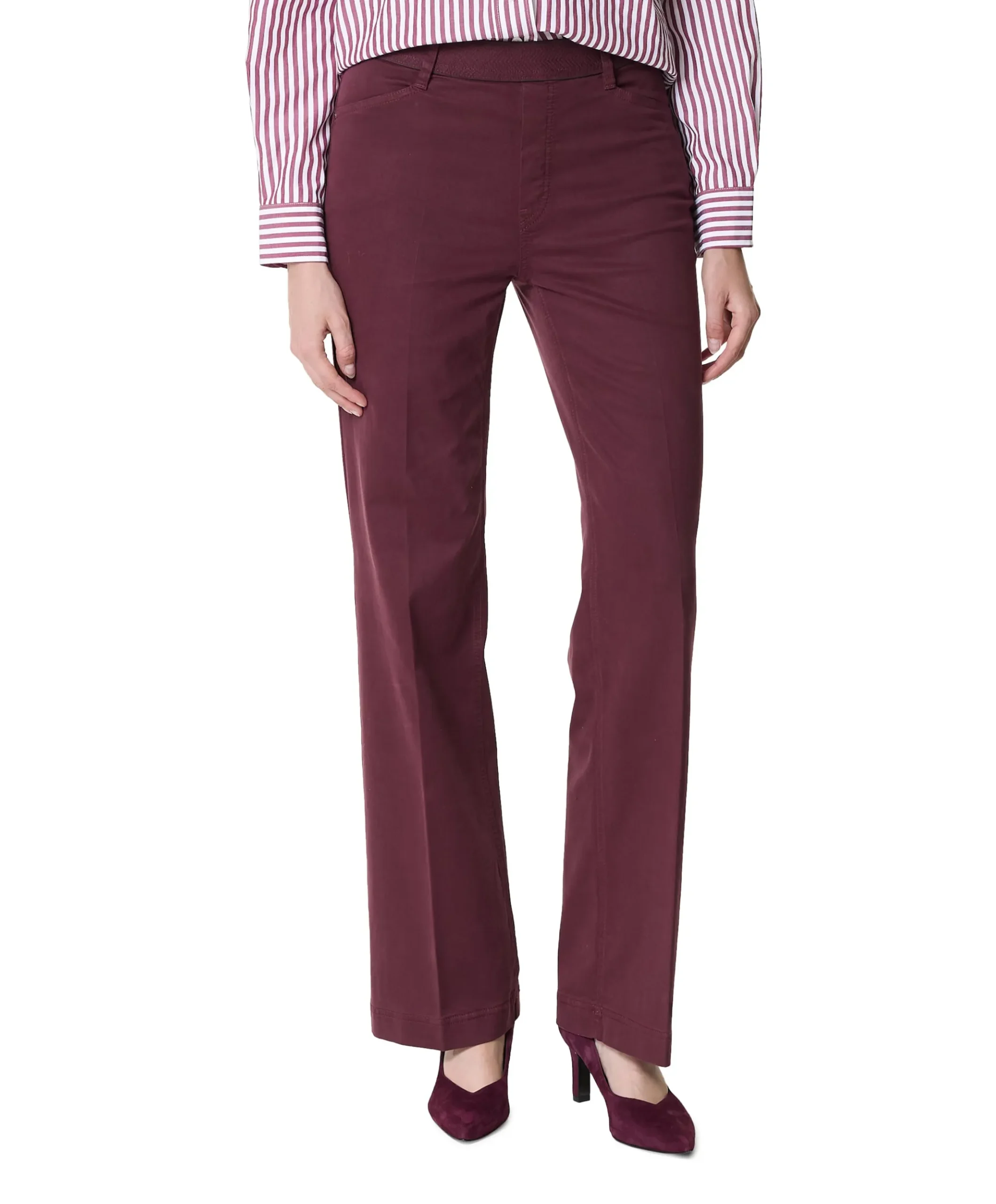 Pull On Slim dames broek bordeaux