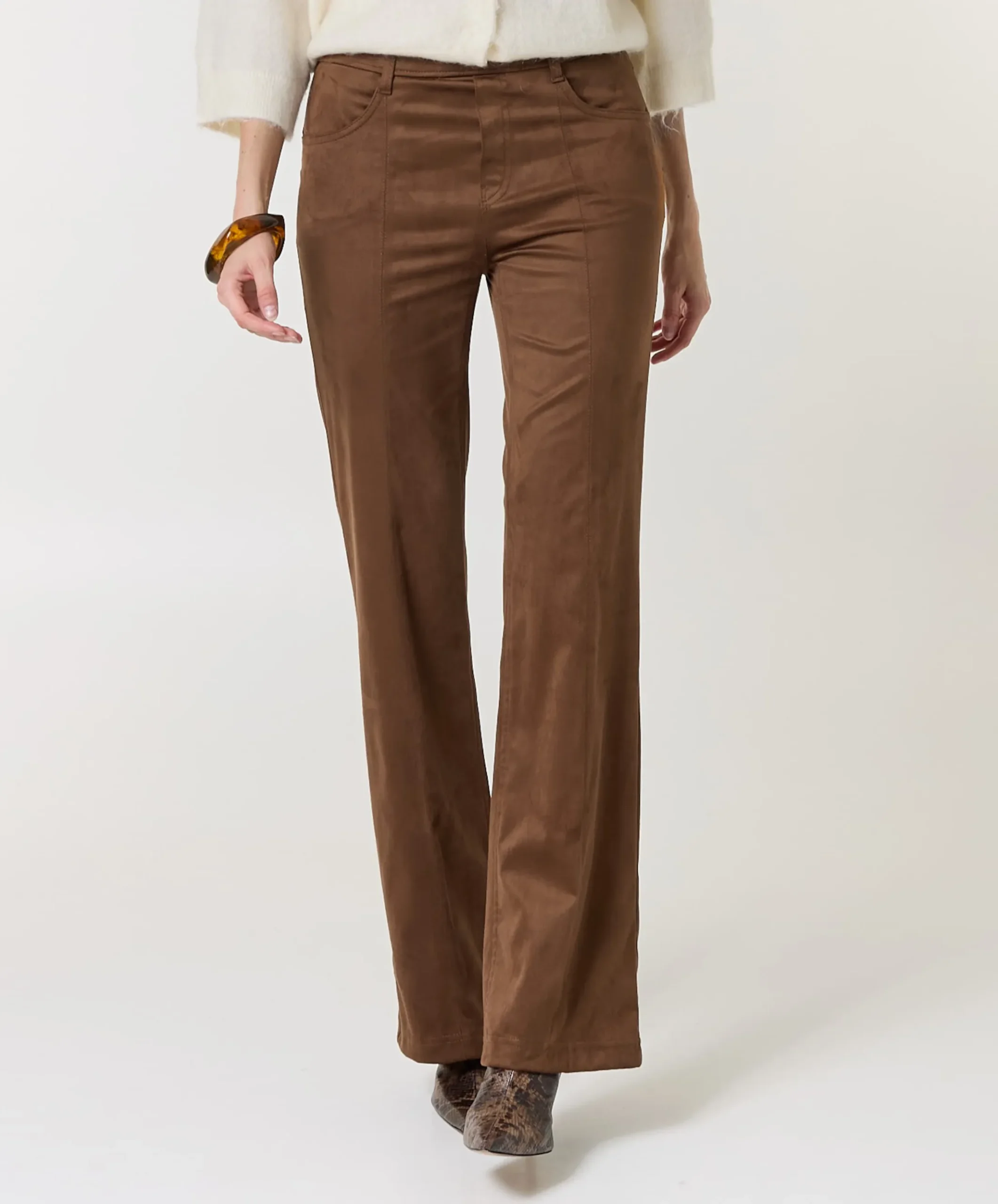 Pull On Slim dames broek bruin