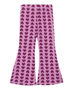 Purple hearts flared meisjes broek roze
