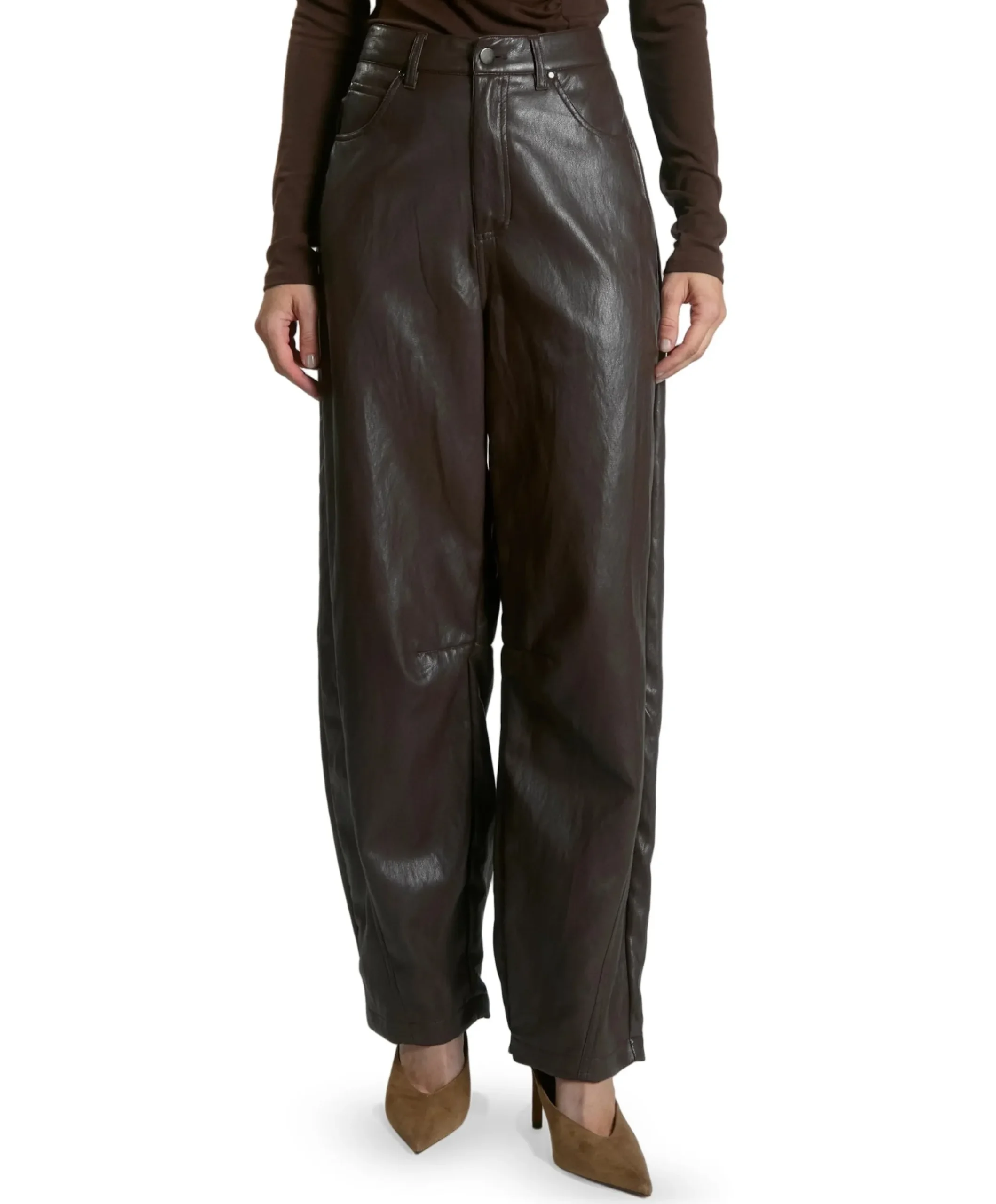 QUIN PU 689 dames broek bruin