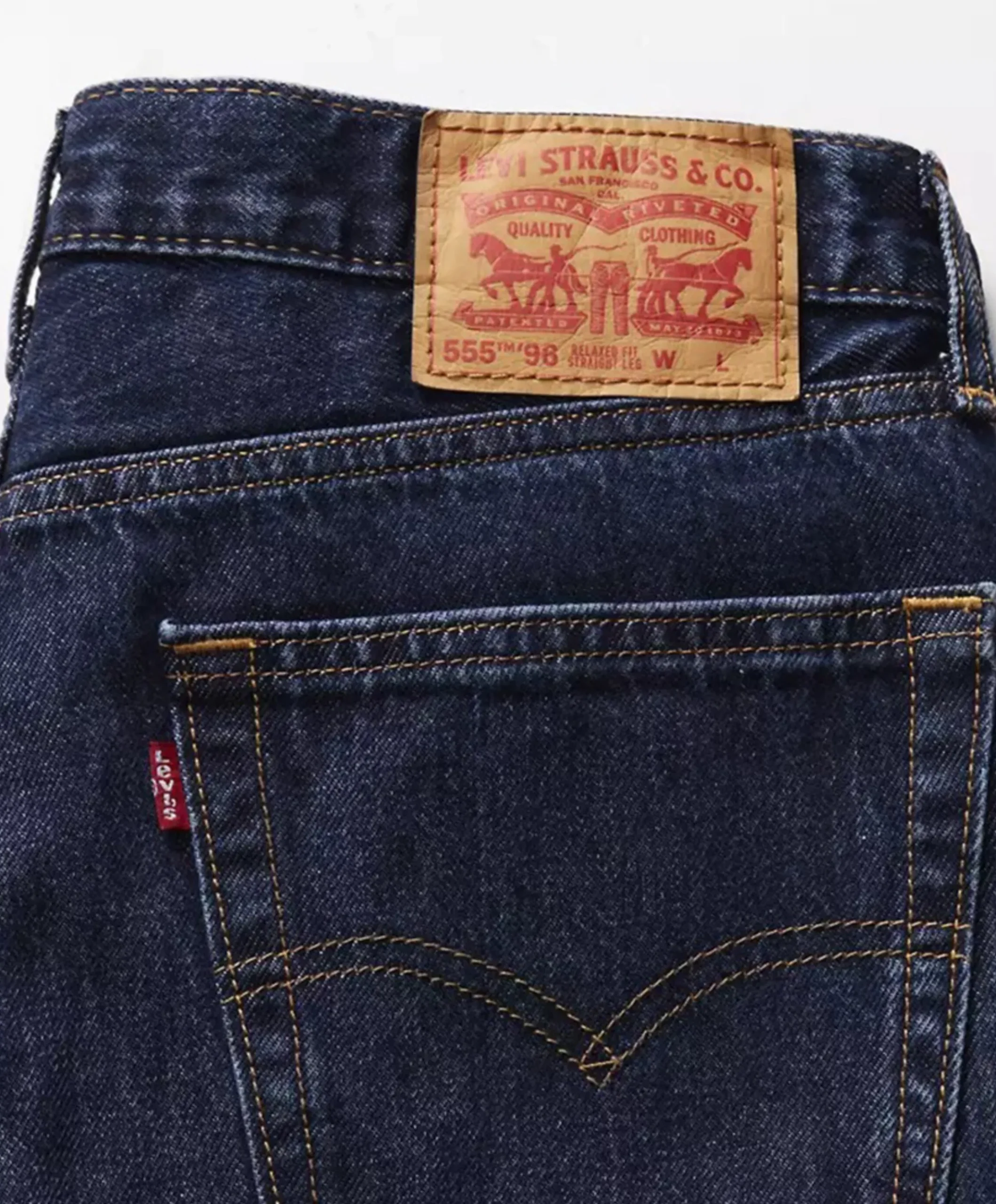 555 Relaxed straight heren jeans blauw