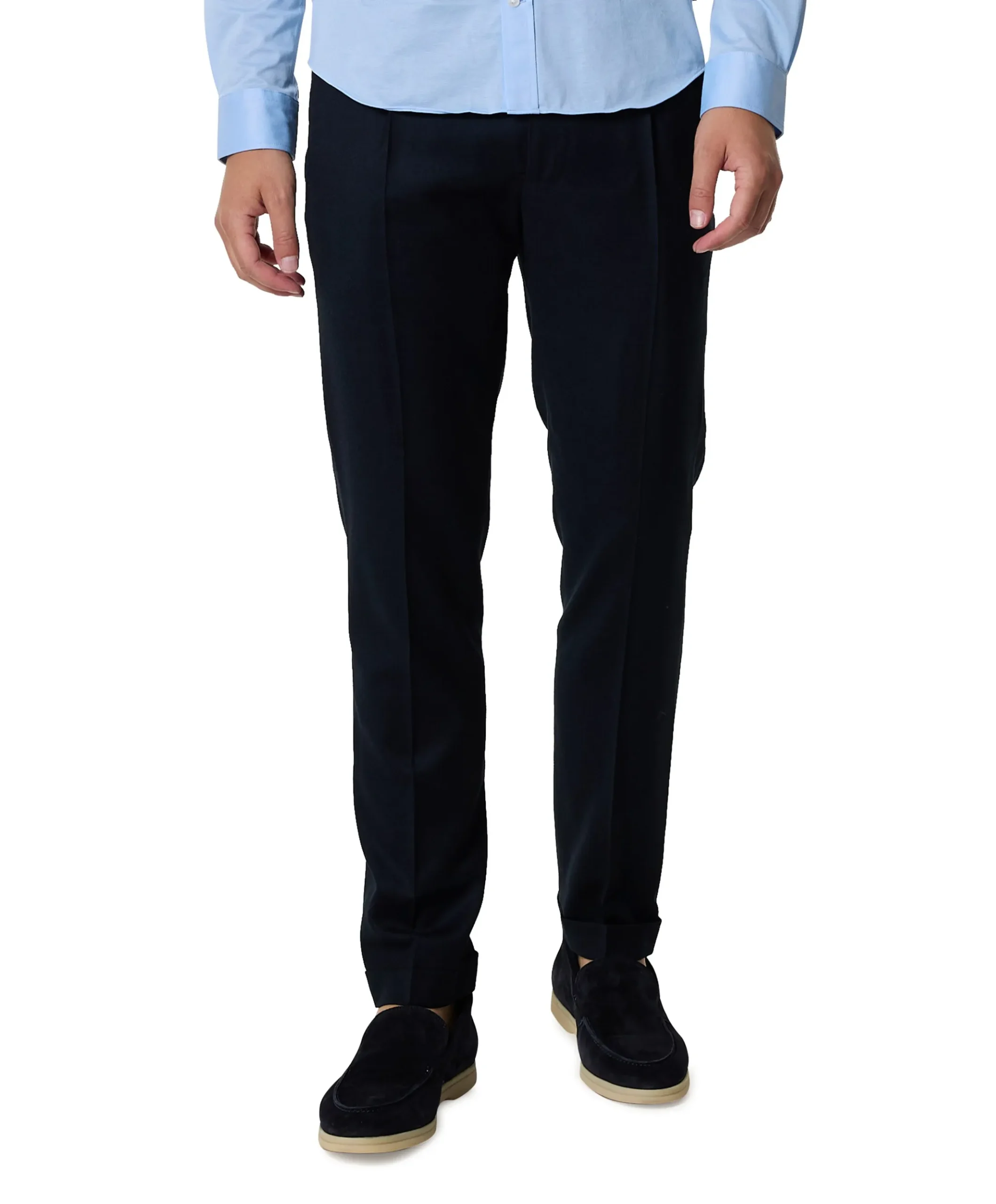 Retrolong heren pantalon blauw
