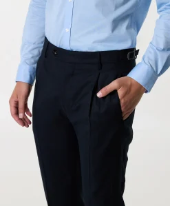 Retrolong heren pantalon blauw