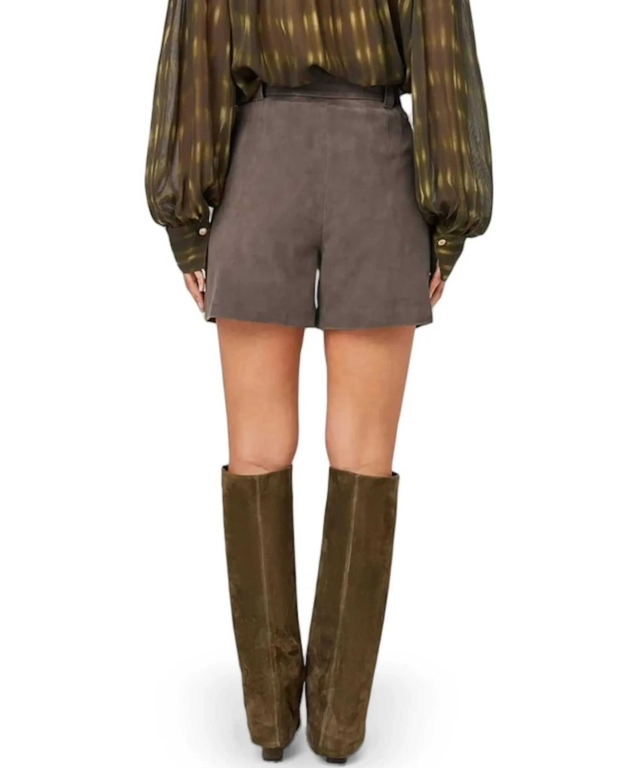 Sindi Suede dames korte broek groen