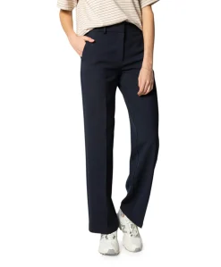 SLFRITA MW WIDE PANT DARK SAP MEL N dames pantalon blauw