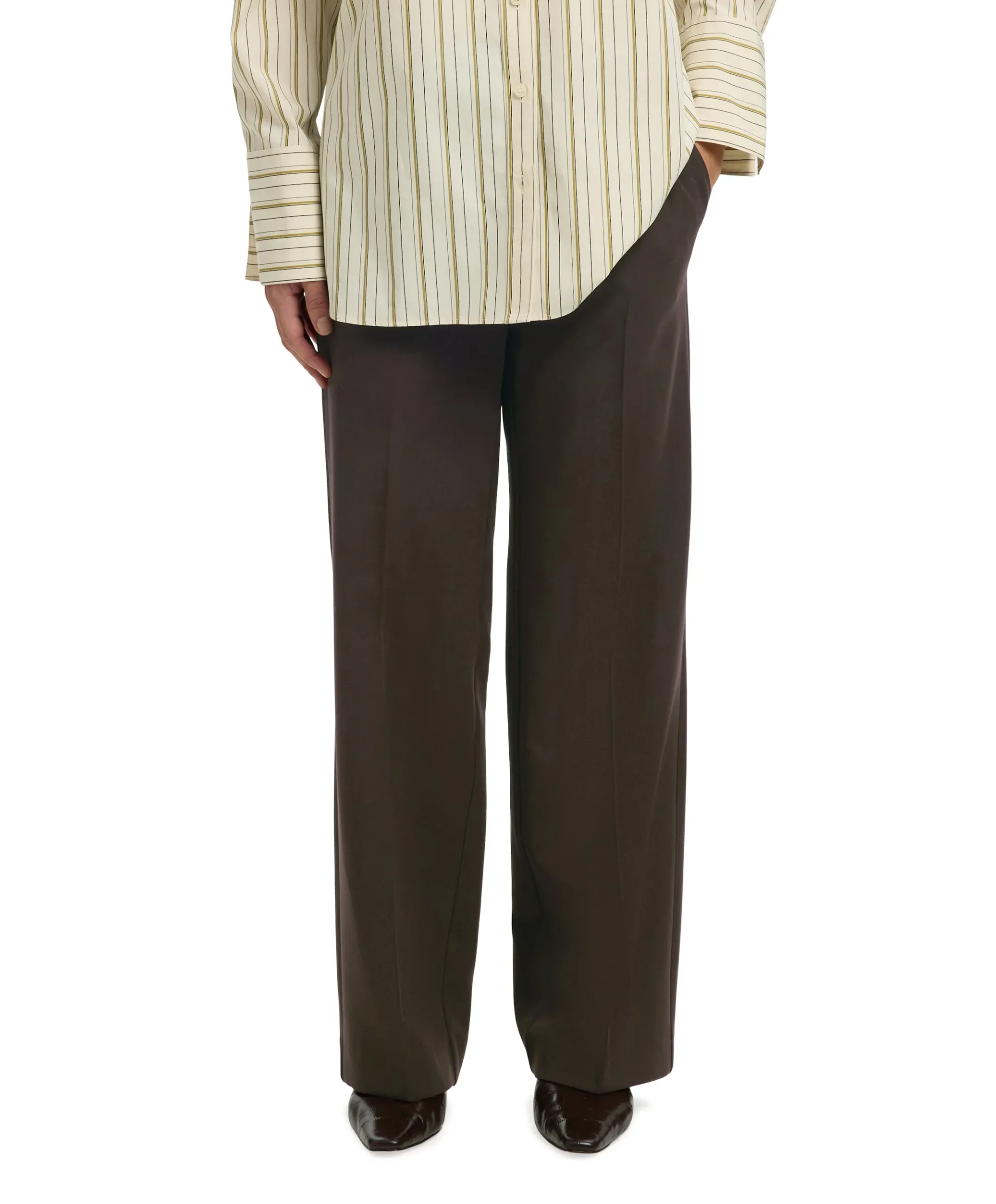 SLFRITA MW WIDE PANT MEL NOOS dames broek bruin