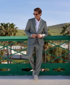 SLHSLIM-LIAM TRS FLEX NOOS heren pantalon groen
