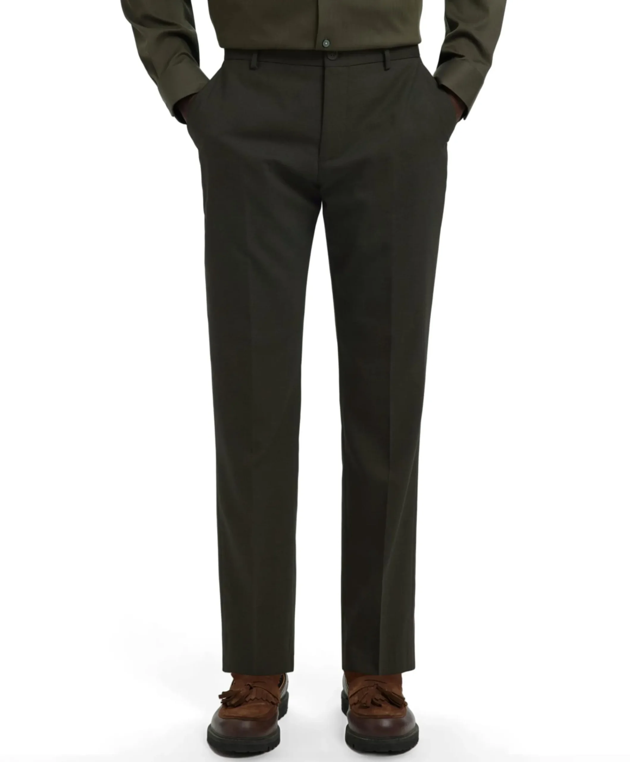 SLHSLIM-NEIL TRS B NOOS heren pantalon groen