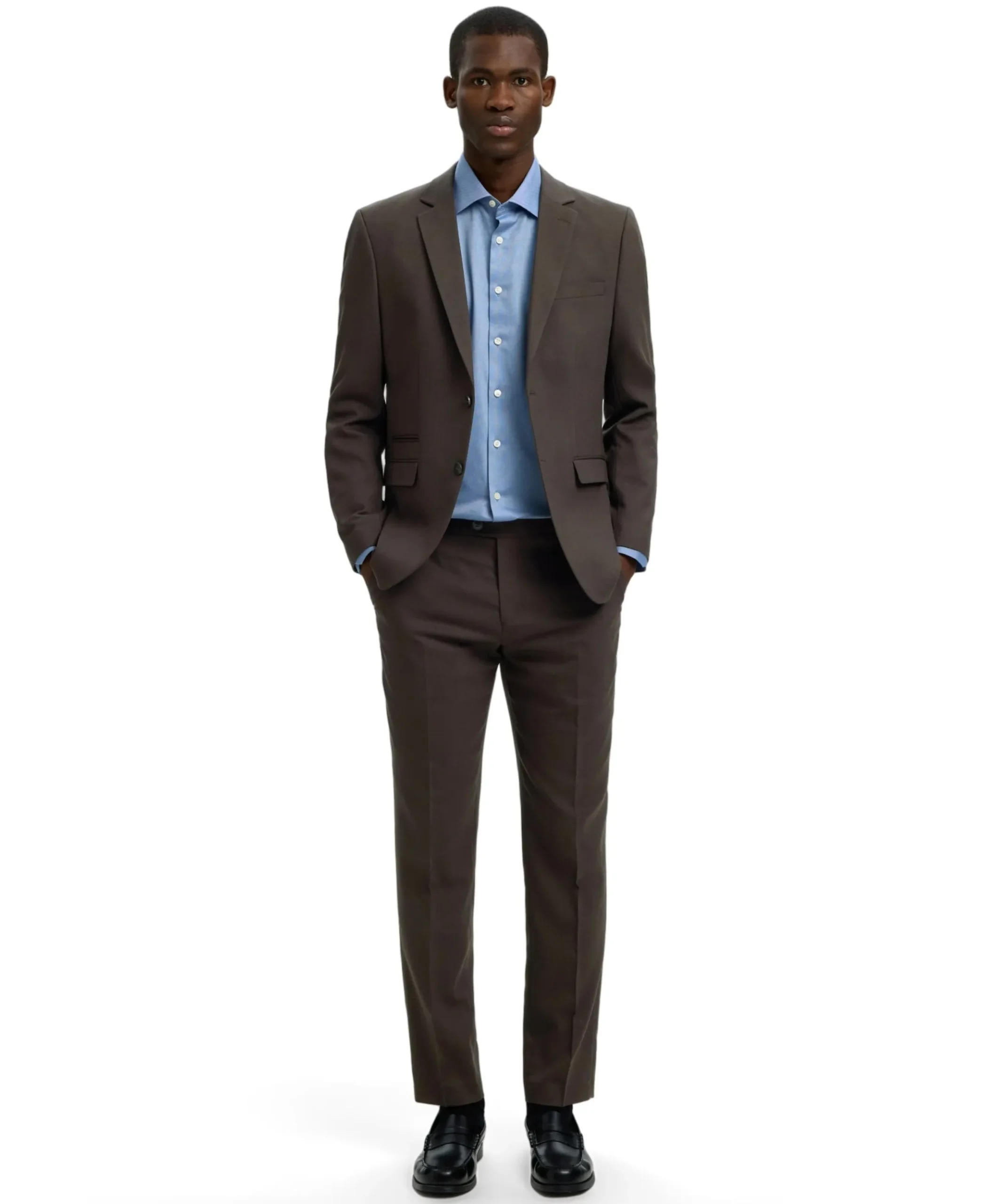 SLHSLIM-NEIL TRS B NOOS heren pantalon bruin