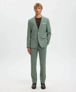 SLHSLIM-OASIS LINEN TRS B NOOS heren pantalon groen