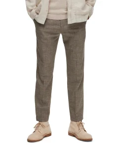 SLHSLIM-OASIS LINEN TRS B NOOS pantalon bruin