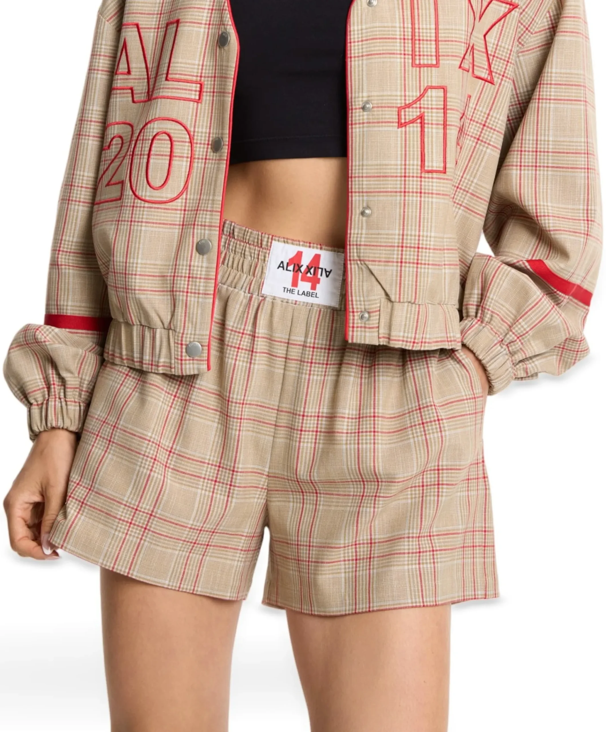 SPORTY CHECK dames korte broek beige