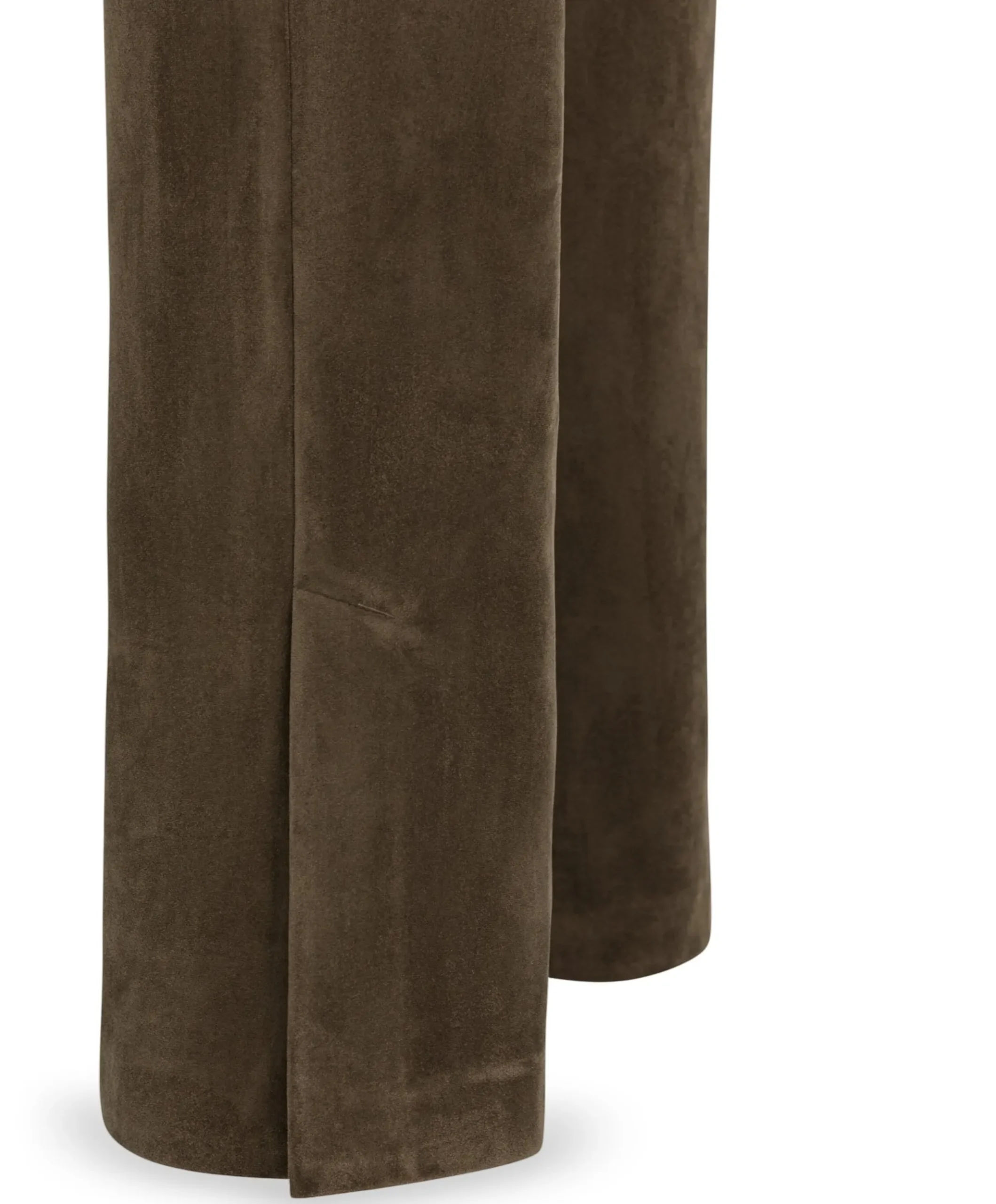 Suede met wijde pijpen dames broek bruin