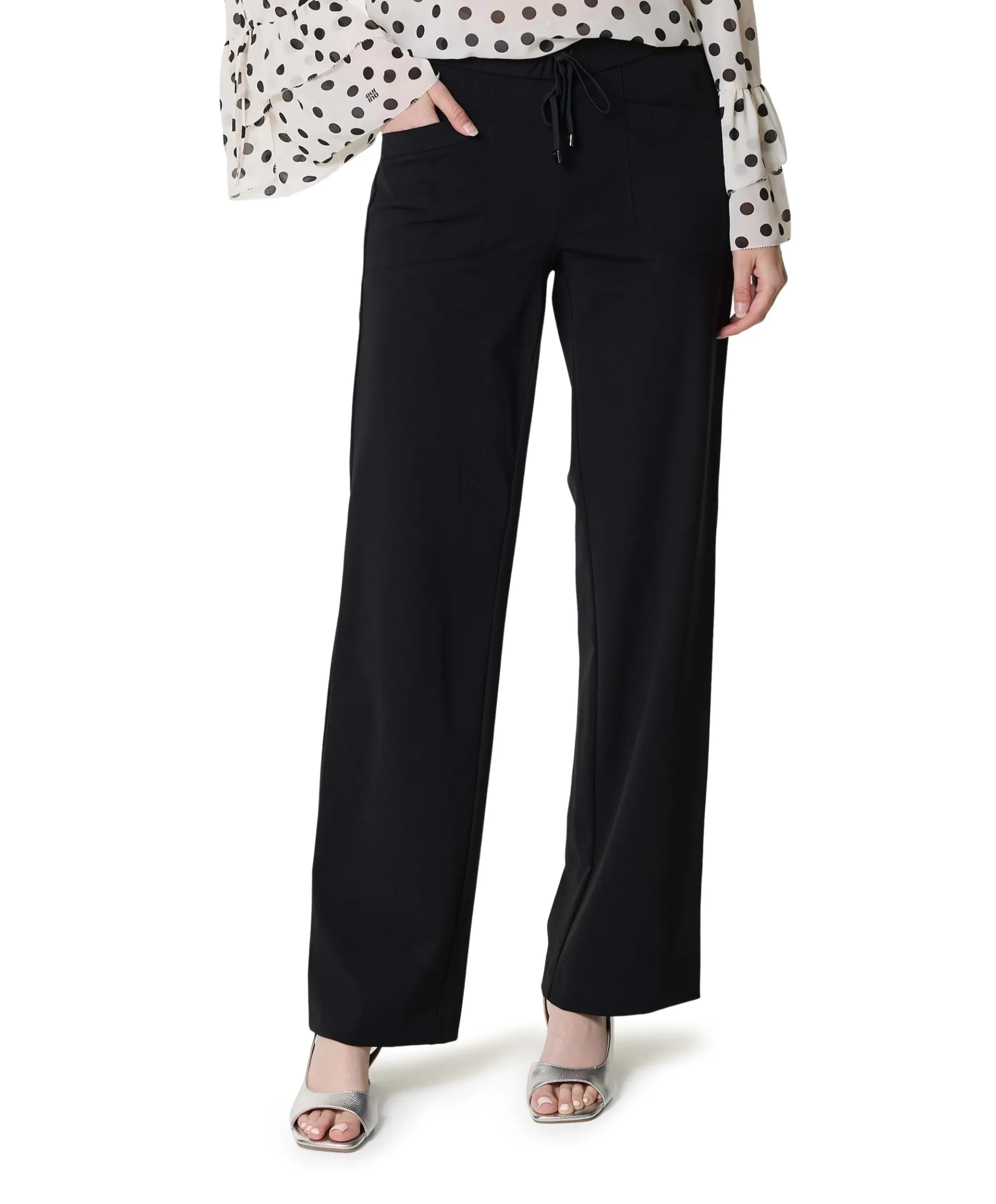 Sue Wide dames broek zwart