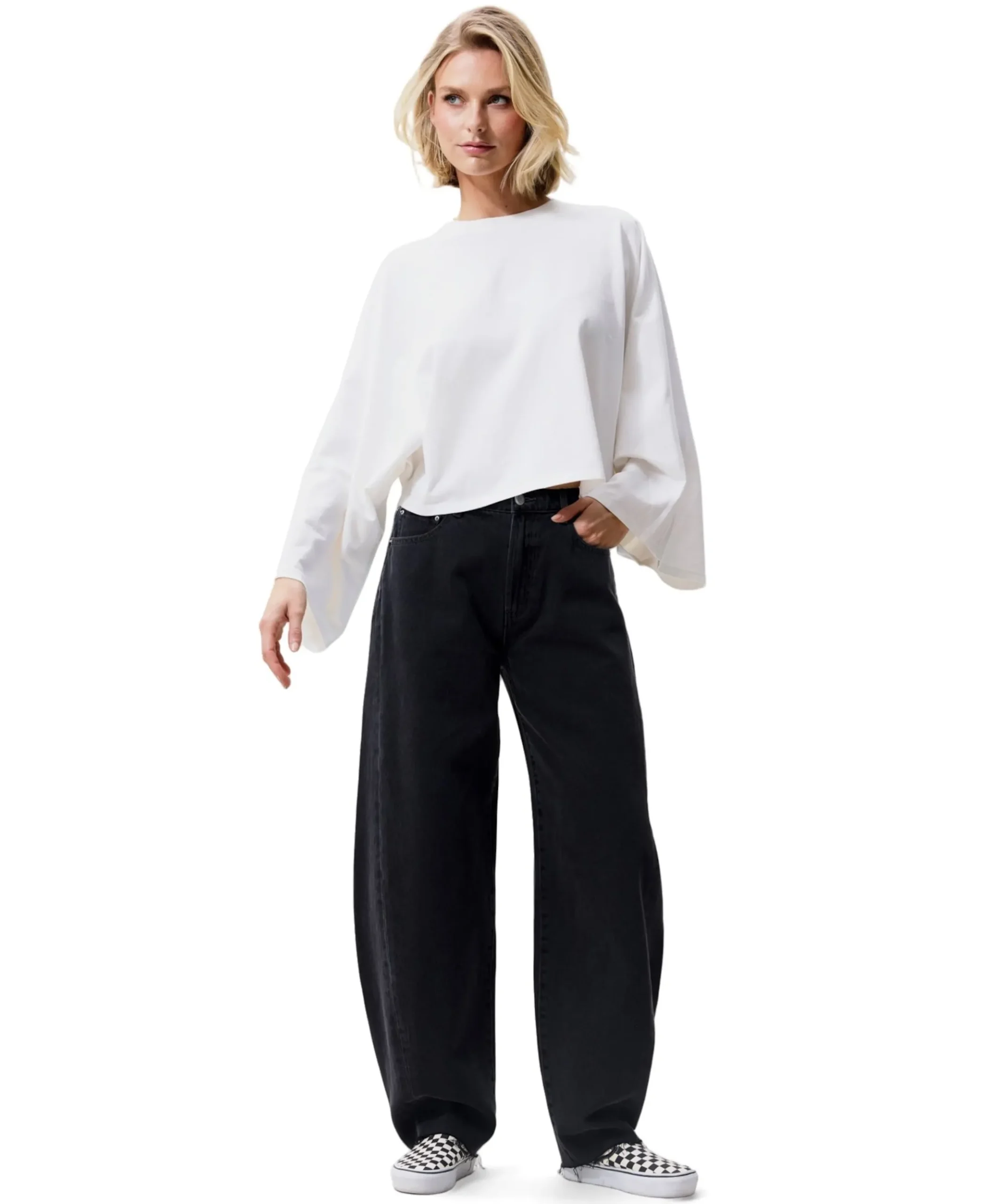 Super barrel fit jeans dames jeans zwart