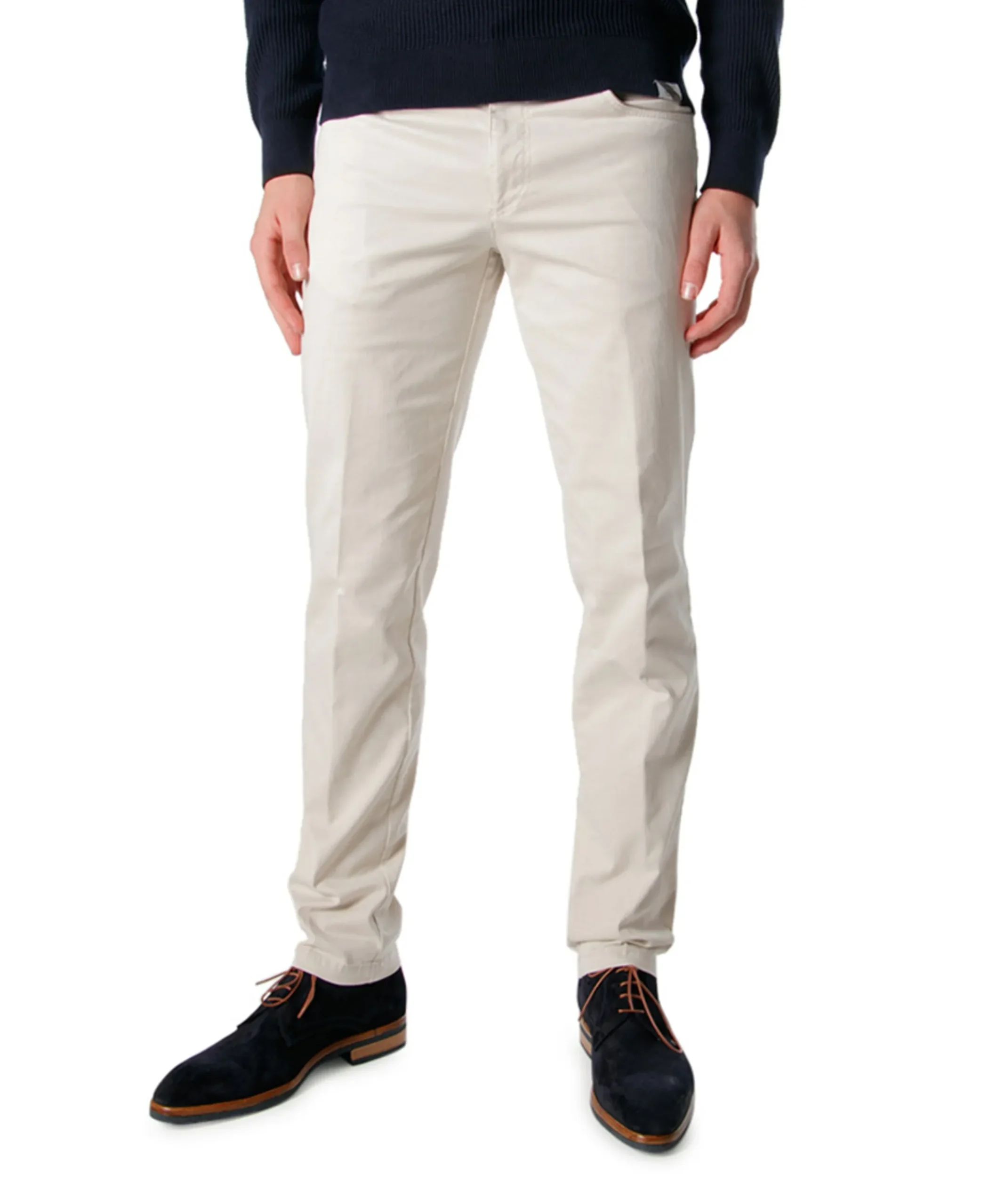 Swing Front Basic Cotton heren broek ecru