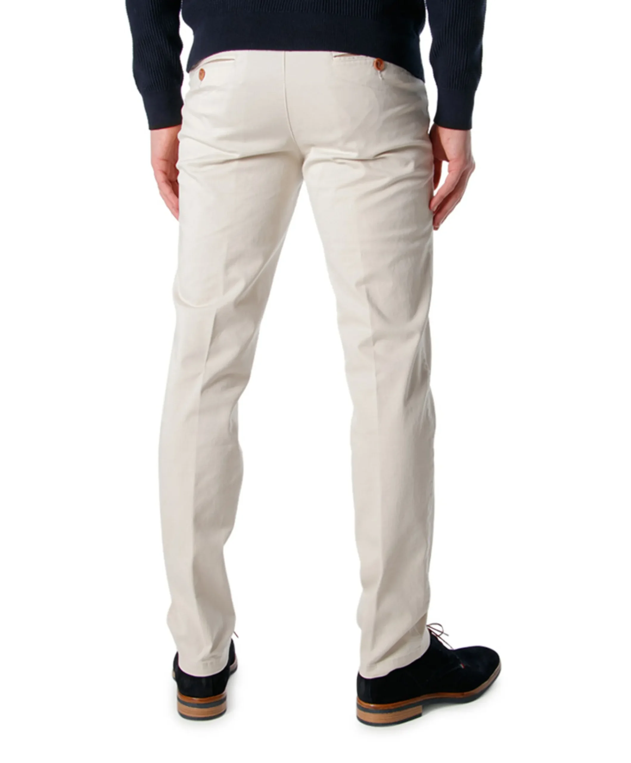 Swing Front Basic Cotton heren broek ecru