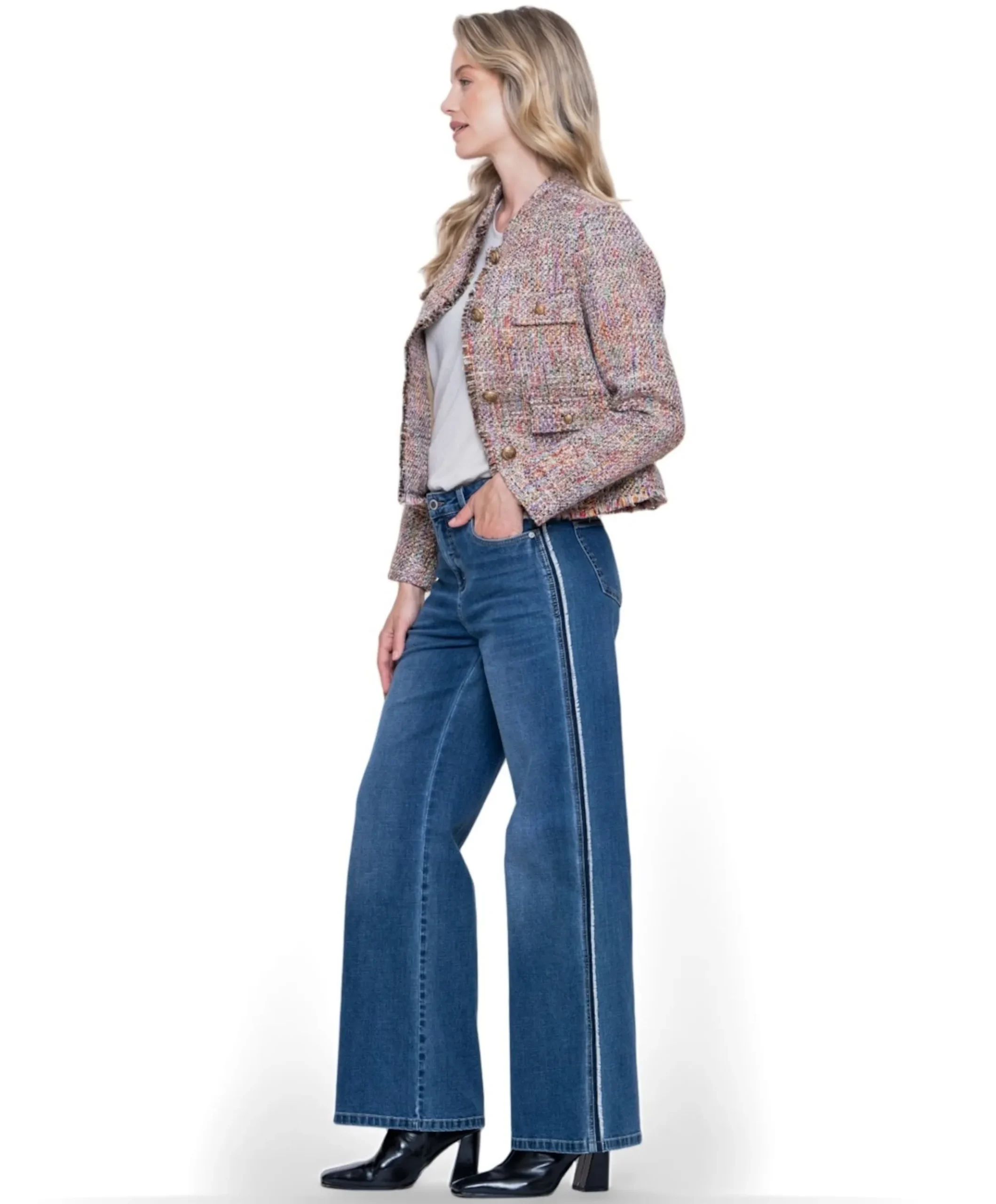 Tape dames jeans blauw