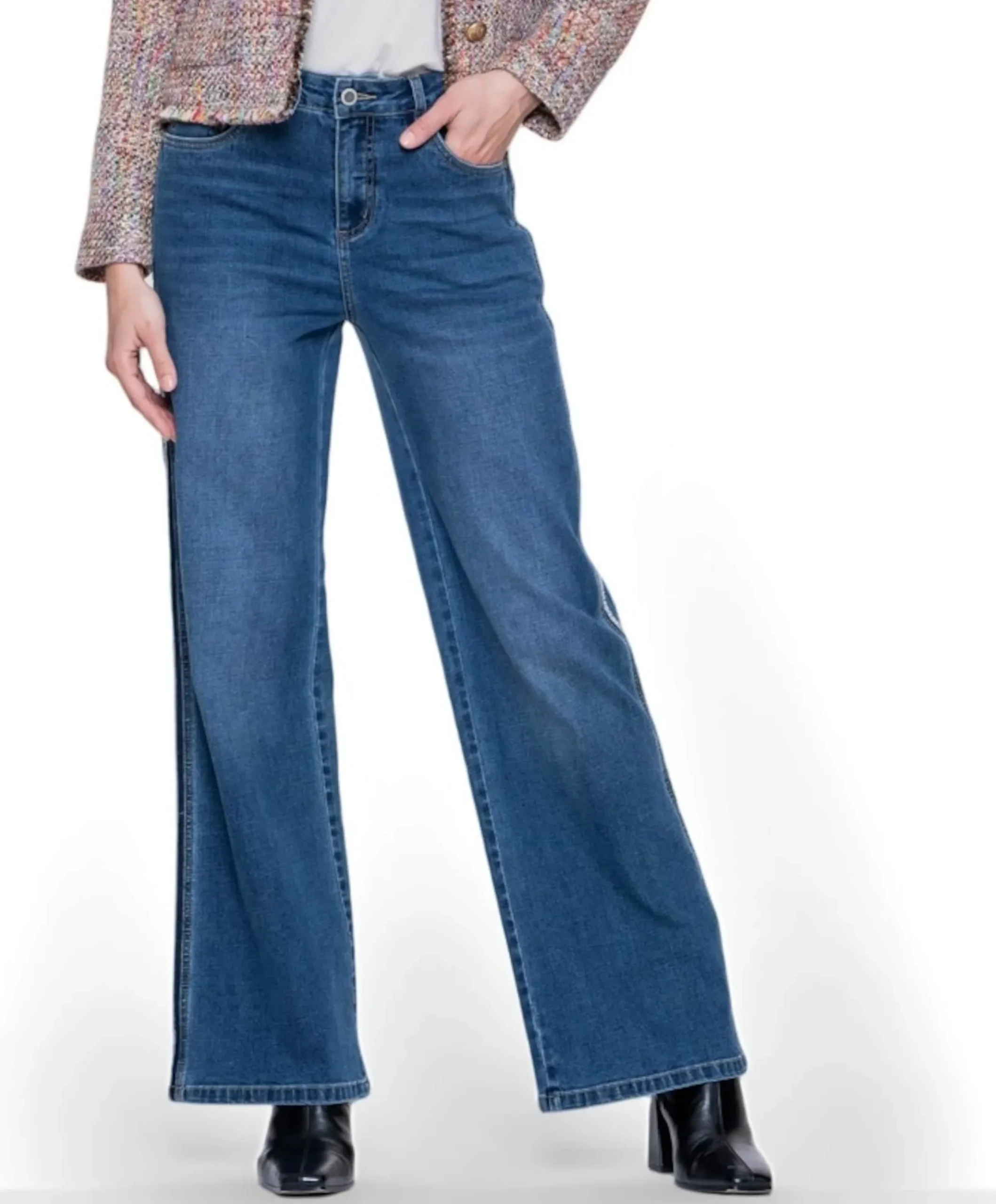 Tape dames jeans blauw