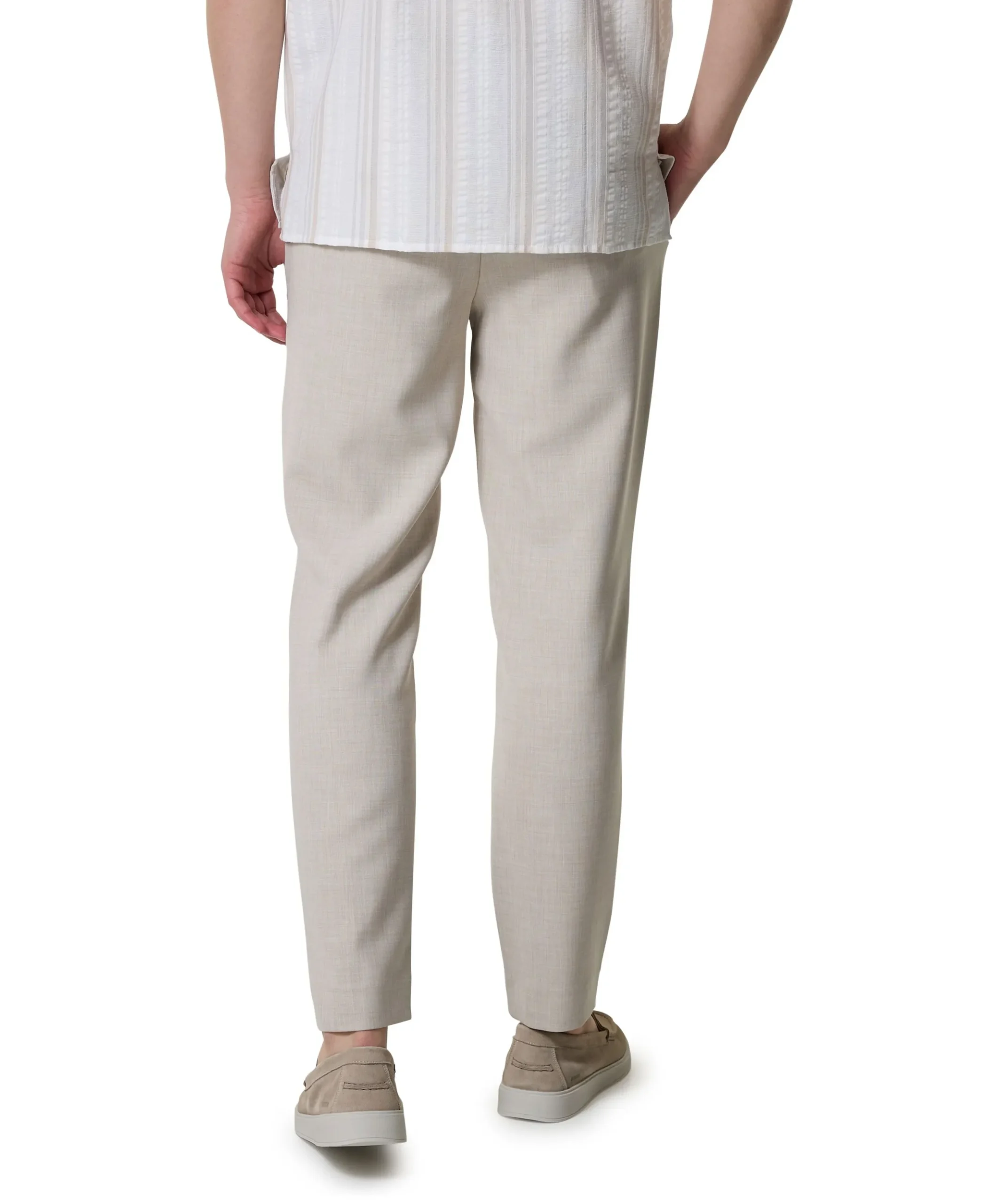 THEOPL 085 SILVER SAND MELANGE heren broek beige