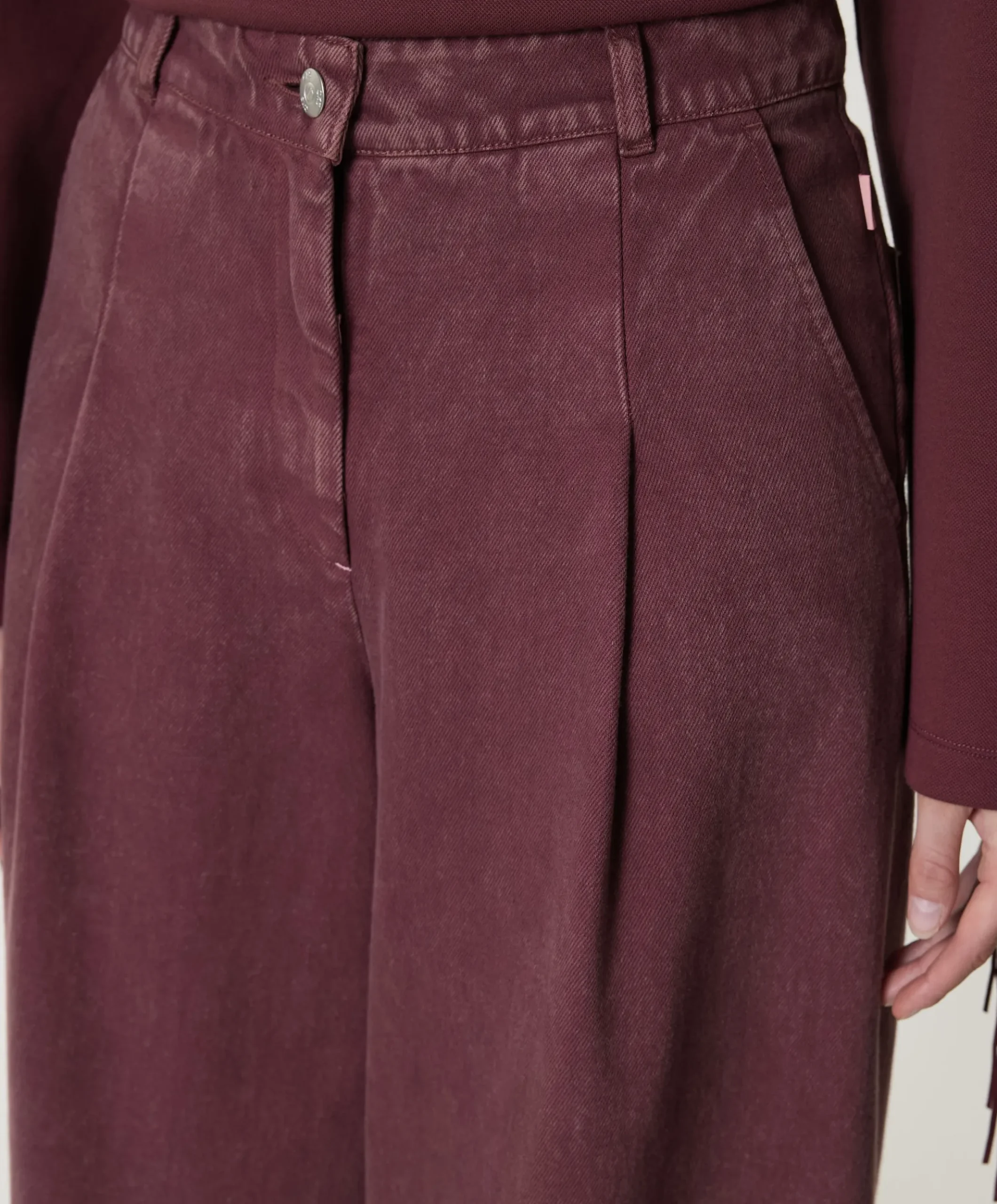 Theowide dames broek bordeaux