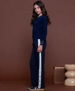 Trackpants buttons meisjes broek blauw