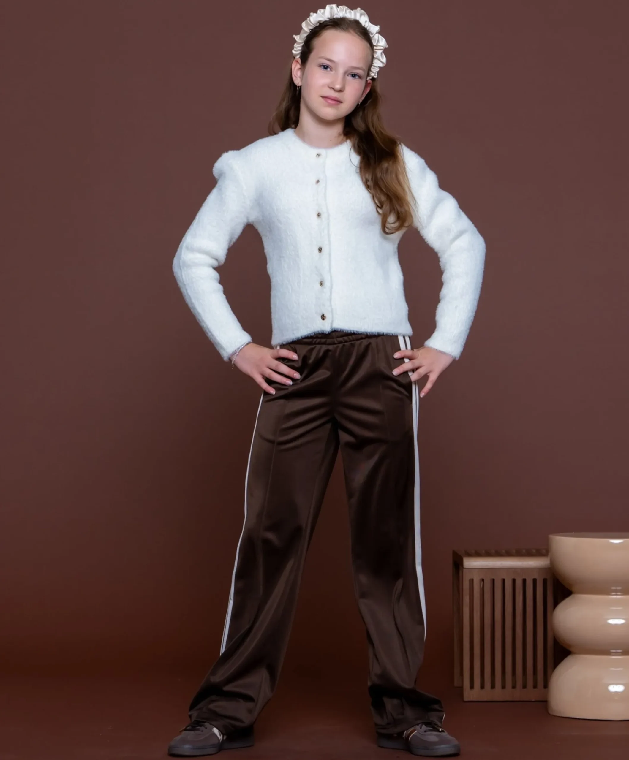 Trackpants meisjes broek bruin