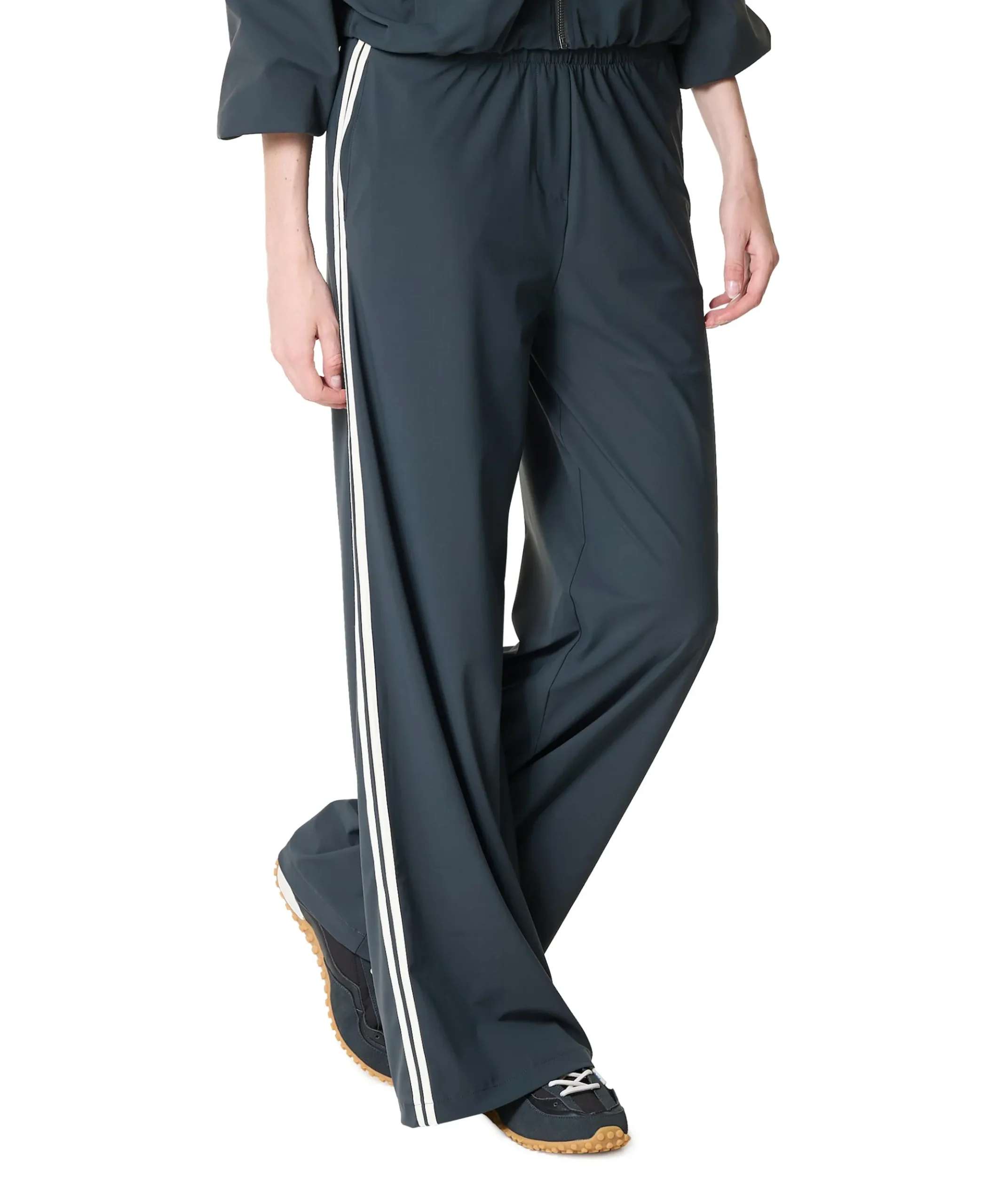 Trousers stripe dames broek grijs