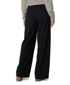 Trousers viscose blend stretch zwart