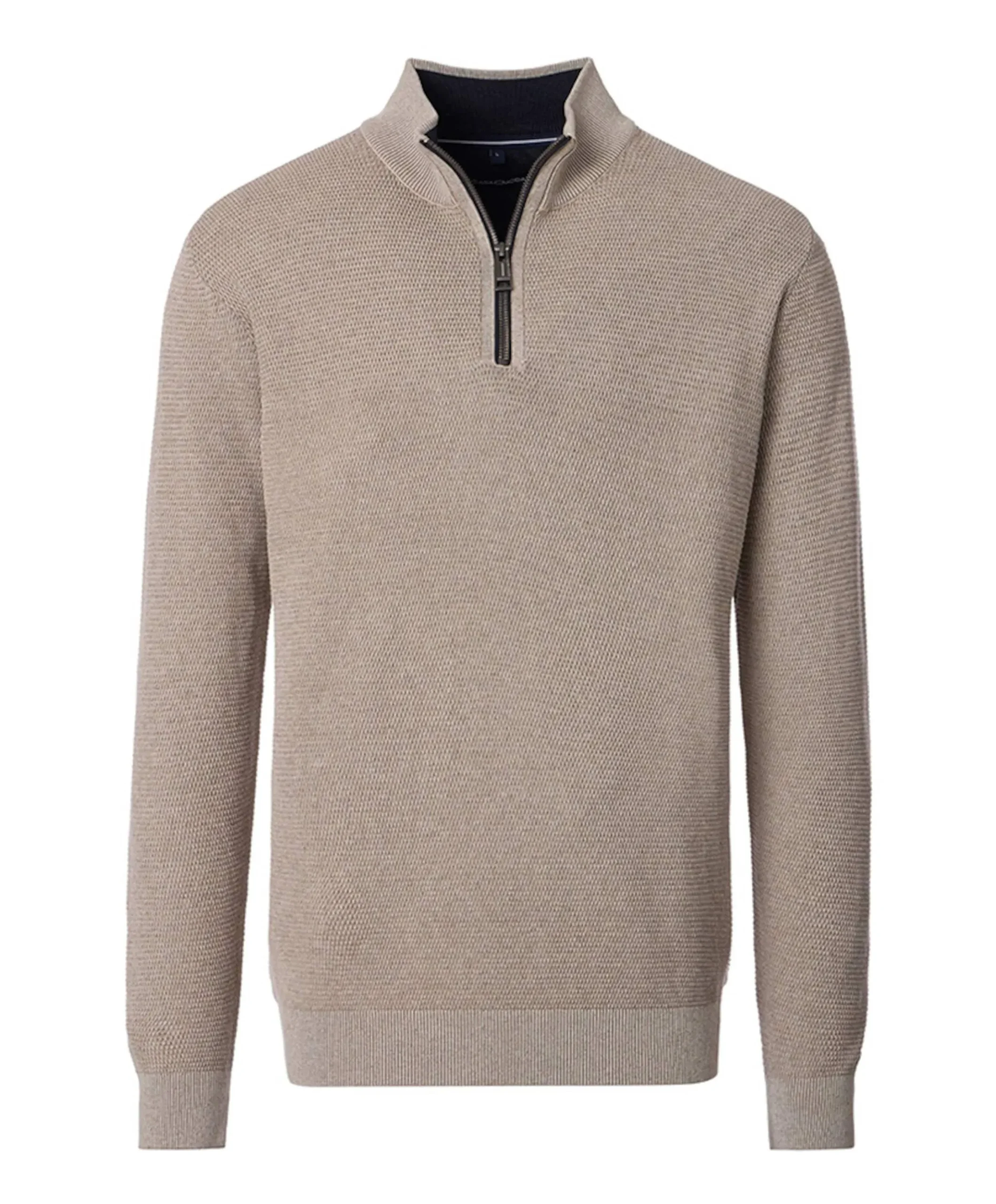 Trui met rits beige