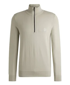 Trui met rits beige