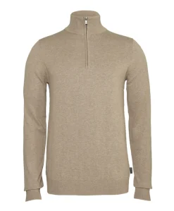 Trui met rits beige