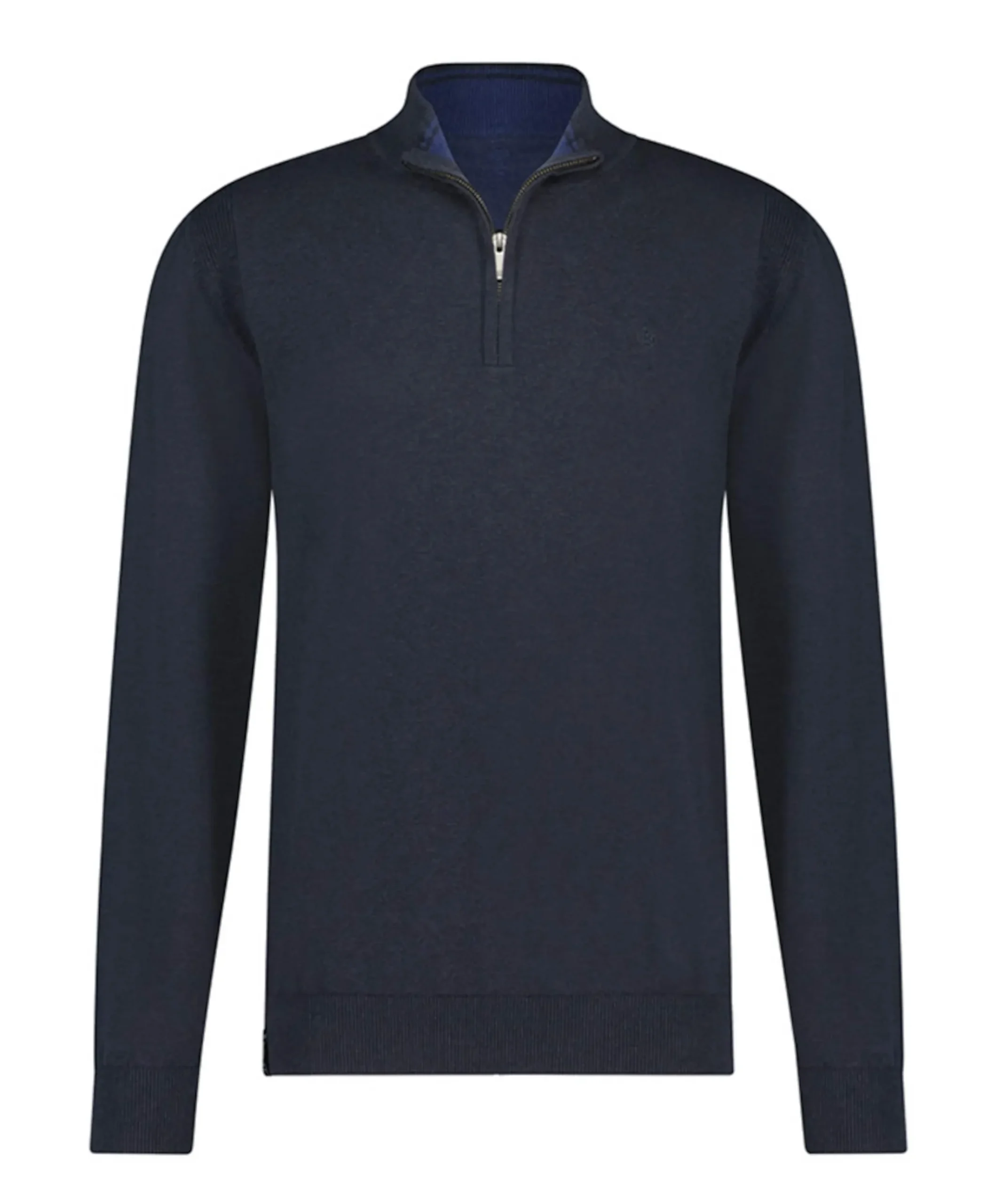 Trui met rits blauw