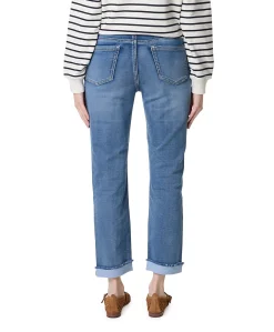 Turn-up dames jeans blauw