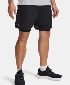Ua Tech Vent 2in1 Short-blk heren shorts zwart