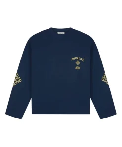 Uniseks longsleeve blauw
