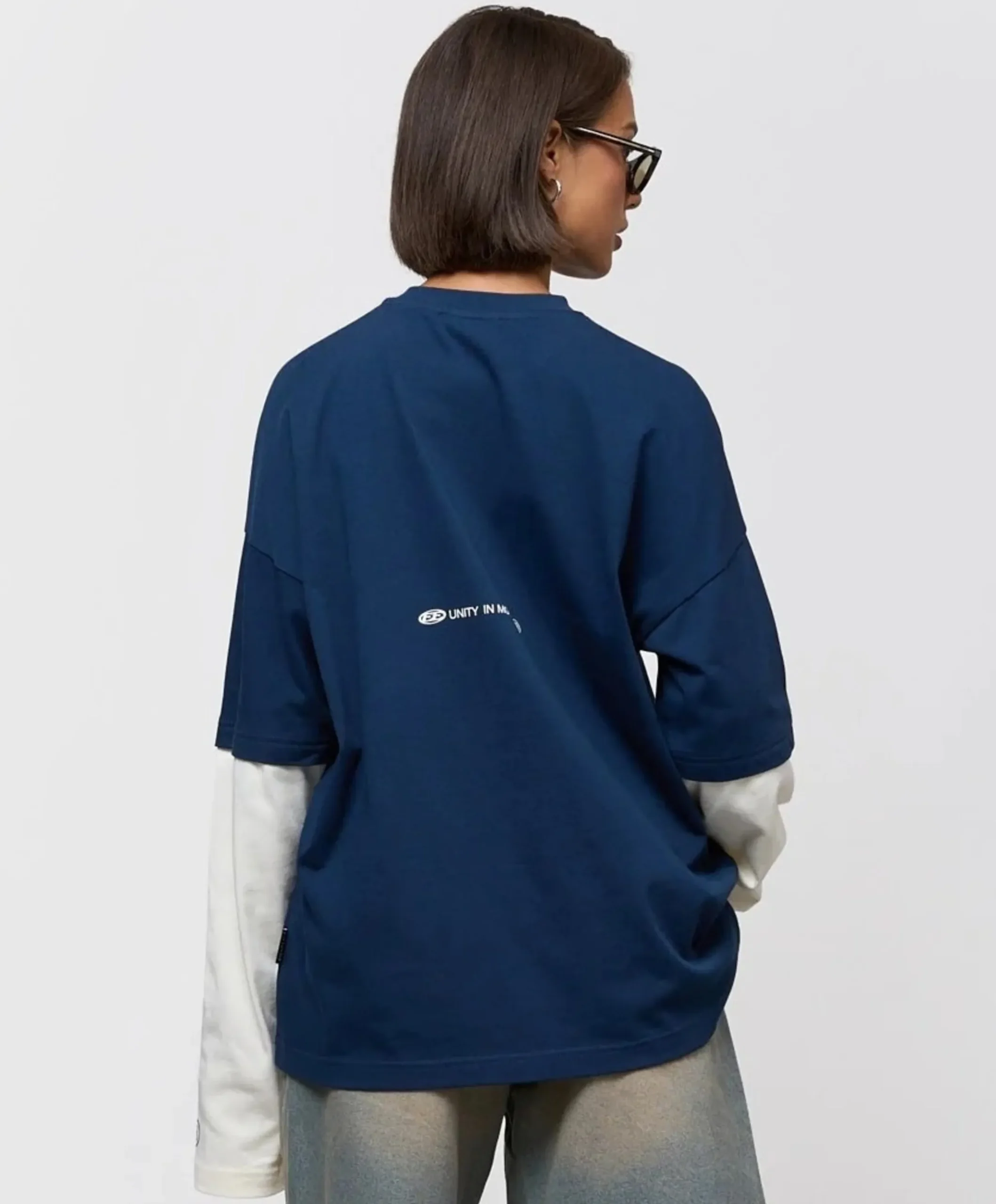 Uniseks longsleeve blauw