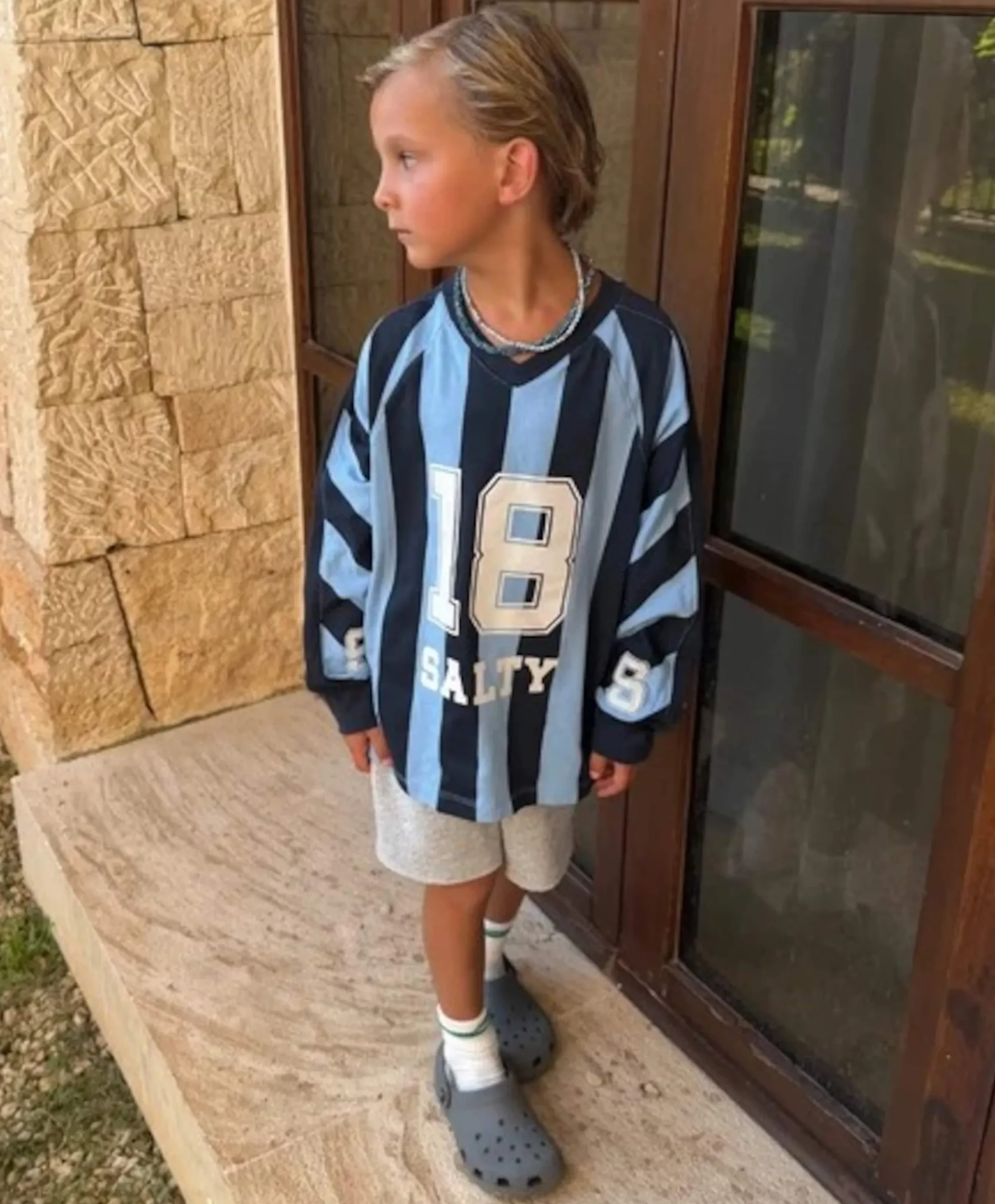 Uniseks longsleeve blauw